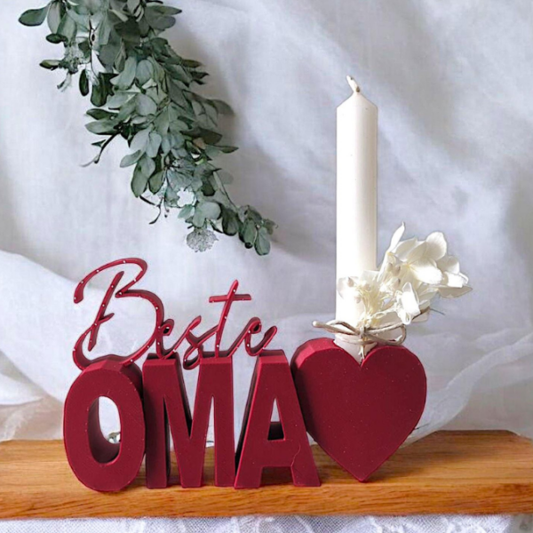 STL 3D Druck Datei Schriftzug Beste Oma mit Herz zum füllen Muttertag 3D-Druck Datei – Bild 8
