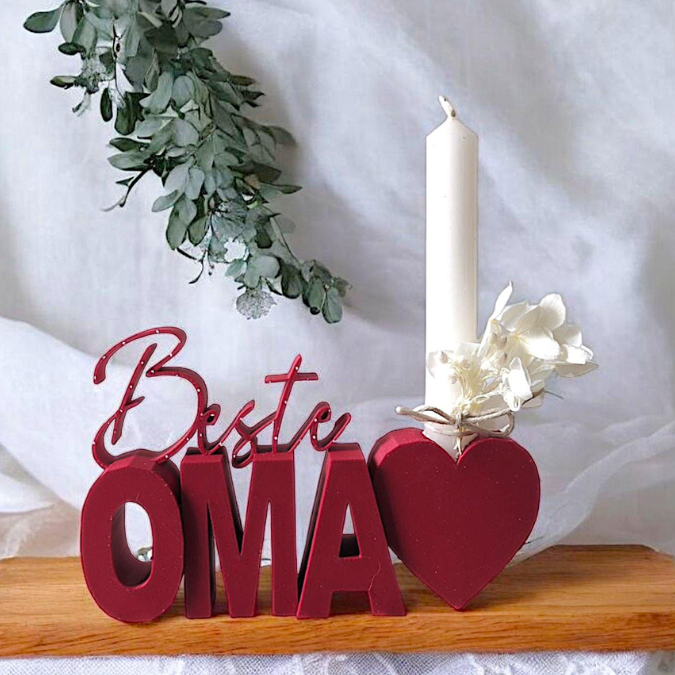 STL 3D Druck Datei Schriftzug Beste Oma mit Herz zum füllen Muttertag 3D-Druck Datei – Bild 8