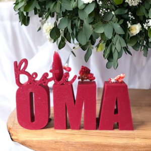 STL 3D Druck Datei STL Muttertag Schriftzug Beste Oma mit Löchern für Blumen 3D-Datei