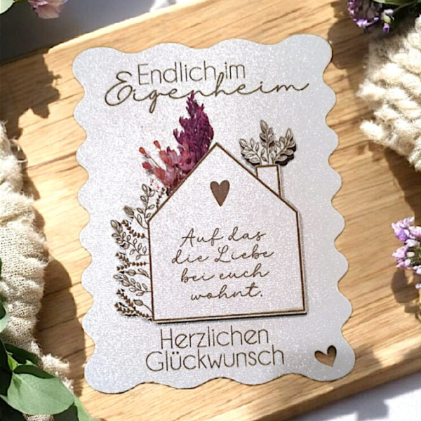 SVG Laser Datei - Karten zum Einzug Umzug erste eigene Wohnung Eigenheim Hauskauf für Blumen oder Geld Postkarten GrußkartenLaserdatei – Bild 7