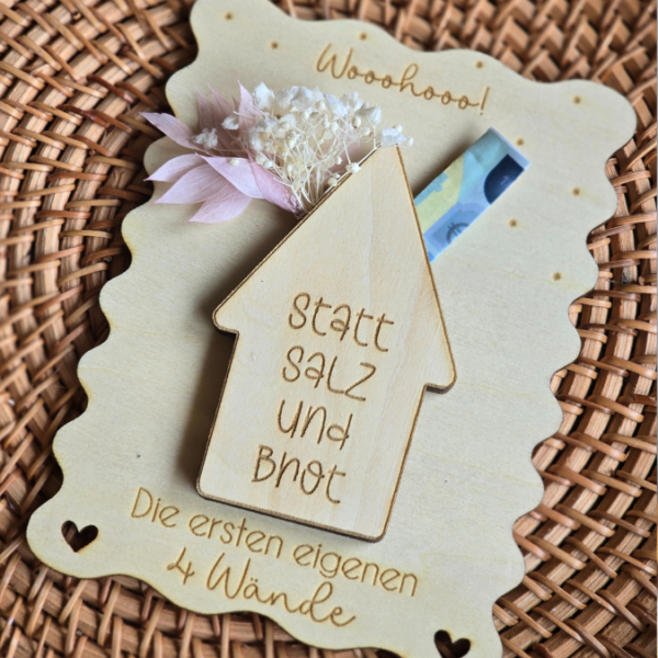 SVG Laser Datei - Karten zum Einzug Umzug erste eigene Wohnung Eigenheim Hauskauf für Blumen oder Geld Postkarten GrußkartenLaserdatei – Bild 11
