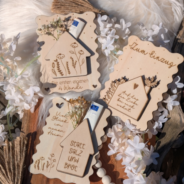 SVG Laser Datei - Karten zum Einzug Umzug erste eigene Wohnung Eigenheim Hauskauf für Blumen oder Geld Postkarten GrußkartenLaserdatei – Bild 20