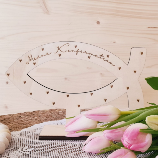 Fische für kirchliche Anlässe Taufe Konfirmation Kommunion Geldgeschenk 3mm und 4mm Holz zum Stellen SVG Laserdatei Laserfile Lasercut Svgdatei – Bild 4