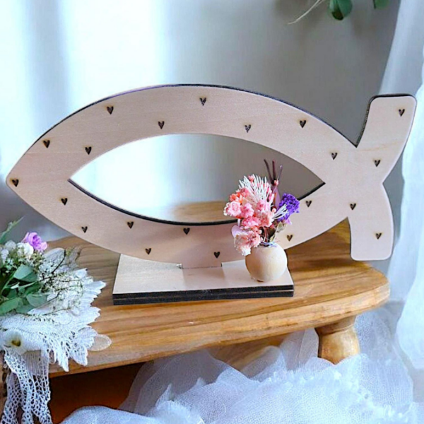 Fische für kirchliche Anlässe Taufe Konfirmation Kommunion Geldgeschenk 3mm und 4mm Holz zum Stellen SVG Laserdatei Laserfile Lasercut Svgdatei – Bild 6