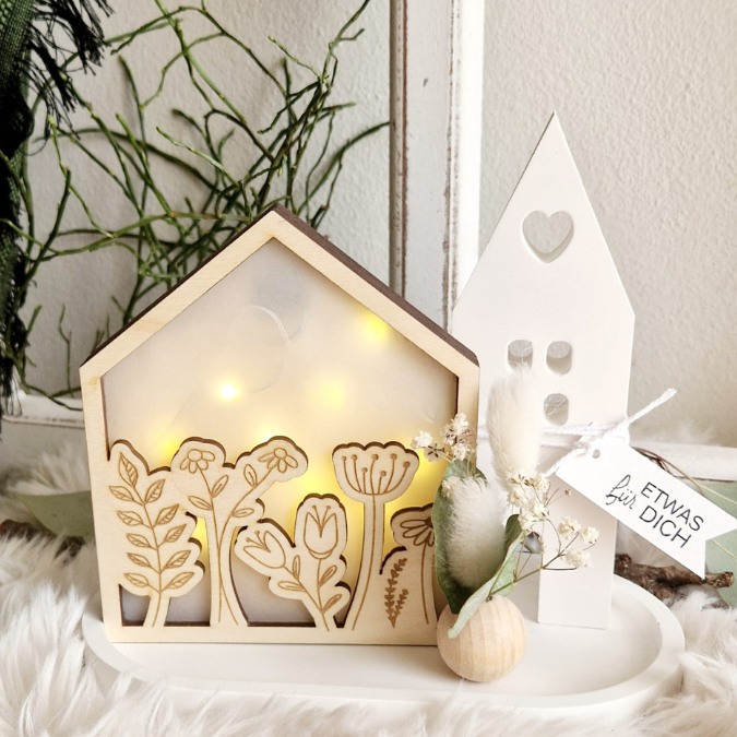 SVG Laser Datei Frühlingshaus zum beleuchten Lichthaus Ostern Zuhause für Transparentpapier Laserdatei SVG Datei – Bild 7