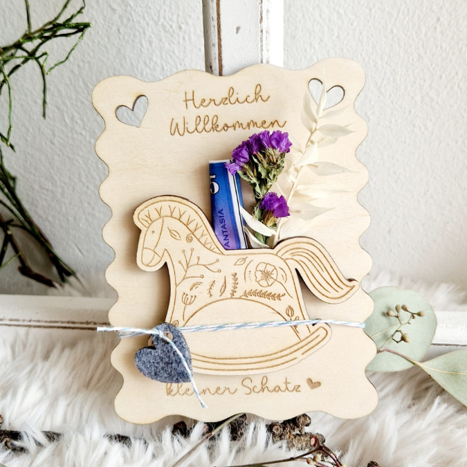 SVG Laser Datei - Karten zur geburt Baby geschenkidee zur Geburt für Blumen oder Geld Postkarten Grußkarten Laserdatei – Bild 15