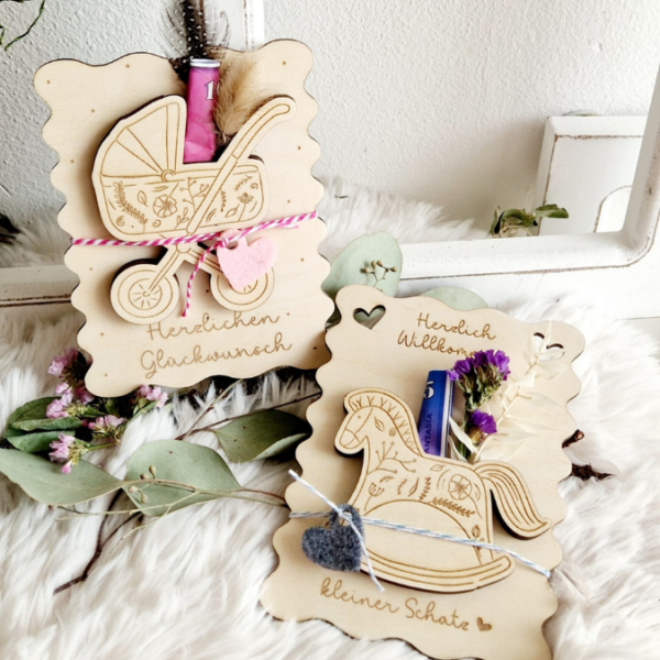 SVG Laser Datei - Karten zur geburt Baby geschenkidee zur Geburt für Blumen oder Geld Postkarten Grußkarten Laserdatei – Bild 11