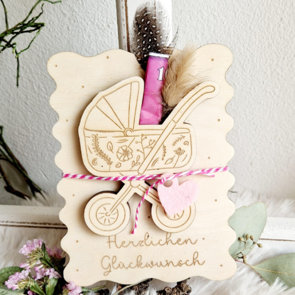 SVG Laser Datei - Karten zur geburt Baby geschenkidee zur Geburt für Blumen oder Geld Postkarten Grußkarten Laserdatei – Bild 16