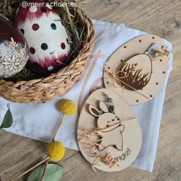 Laserdatei Ostern Geschenkkarten Eier Ostereier für Trockenblumen oder Geldgeschenke Verpackung Kleinigkeiten Geschenkidee SVG Laser Datei – Bild 11