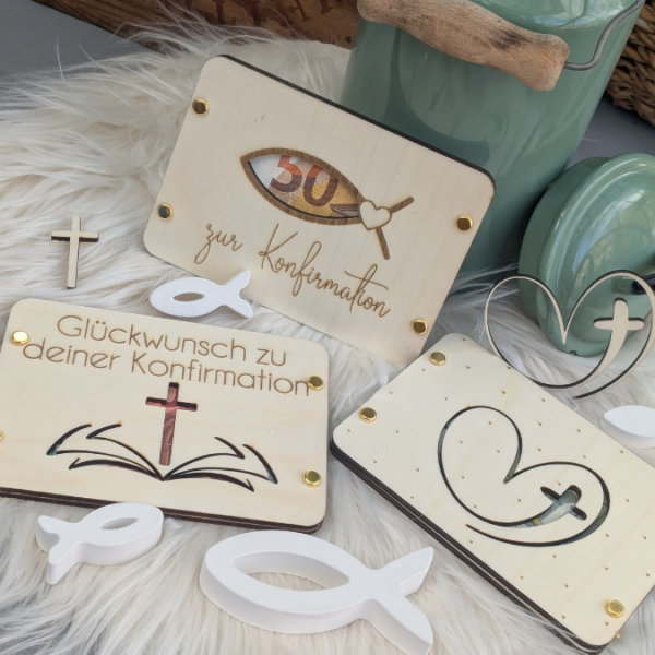 SVG Laser Datei Geldgeschenk Verpackung für Geld 4 Designs kirchliche Anlässe Taufe Konfirmation Kommunion Firmung Gutscheinkarten SVG-Datei Geldkarten – Bild 17