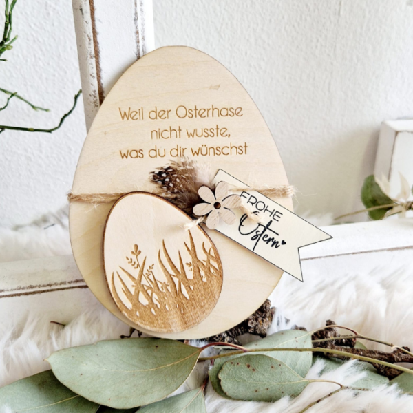 Laserdatei Ostern Geschenkkarten Eier Ostereier für Trockenblumen oder Geldgeschenke Verpackung Kleinigkeiten Geschenkidee SVG Laser Datei – Bild 18