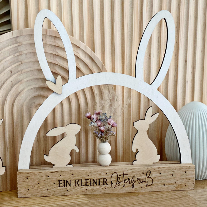SVG Laser Datei Hasenbogen Klötzchenbogen Hasenohren Floral Osterei Osterdeko SVG Datei – Bild 5