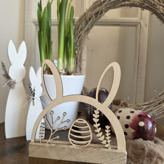 SVG Laser Datei Hasenbogen Klötzchenbogen Hasenohren Floral Osterei Osterdeko SVG Datei – Bild 12