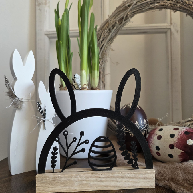 SVG Laser Datei Hasenbogen Klötzchenbogen Hasenohren Floral Osterei Osterdeko SVG Datei – Bild 17