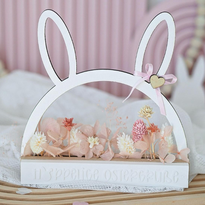 SVG Laser Datei Hasenbogen Klötzchenbogen Hasenohren Floral Osterei Osterdeko SVG Datei – Bild 18