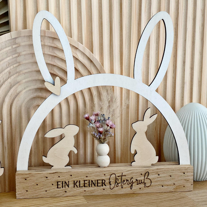 SVG Laser Datei Hasenbogen Klötzchenbogen Hasenohren Floral Osterei Osterdeko SVG Datei – Bild 19