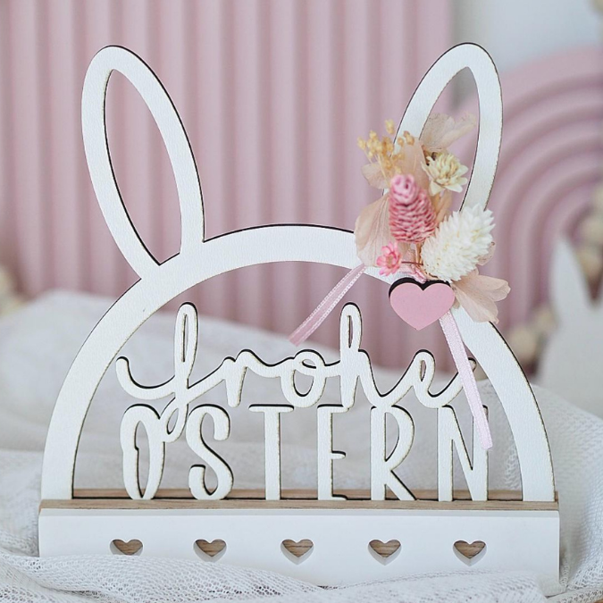 SVG Laser Datei Hasenbogen Klötzchenbogen Hasenohren Floral Osterei Osterdeko SVG Datei – Bild 20