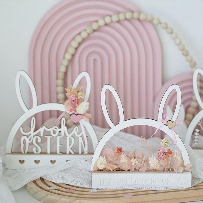 SVG Laser Datei Hasenbogen Klötzchenbogen Hasenohren Floral Osterei Osterdeko SVG Datei – Bild 7