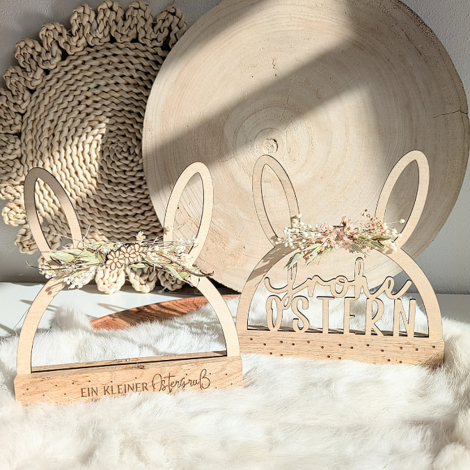 SVG Laser Datei Hasenbogen Klötzchenbogen Hasenohren Floral Osterei Osterdeko SVG Datei – Bild 8