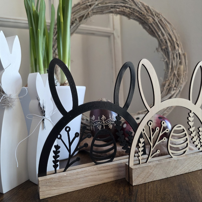 SVG Laser Datei Hasenbogen Klötzchenbogen Hasenohren Floral Osterei Osterdeko SVG Datei – Bild 21