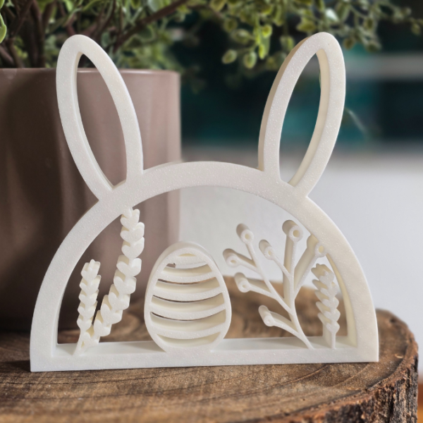 STL 3D Druck Datei Hasenbogen Floral mit Blumen und Ei Ostern 3DDruck Datei – Bild 2
