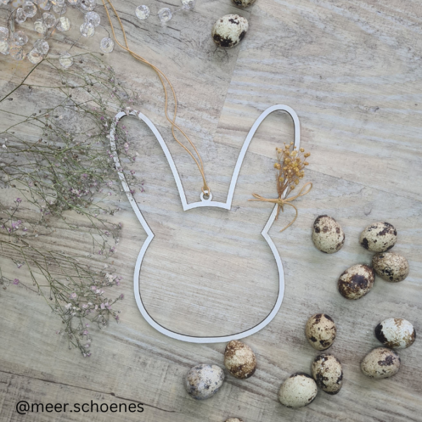 SVG Laser Datei Kranz Hasenkranz 2in1 zum binden für Trockenblumen Hasenanhänger Hasen Osterhase Anhänger Geschenkanhänger Osterdeko Lasercut – Bild 10