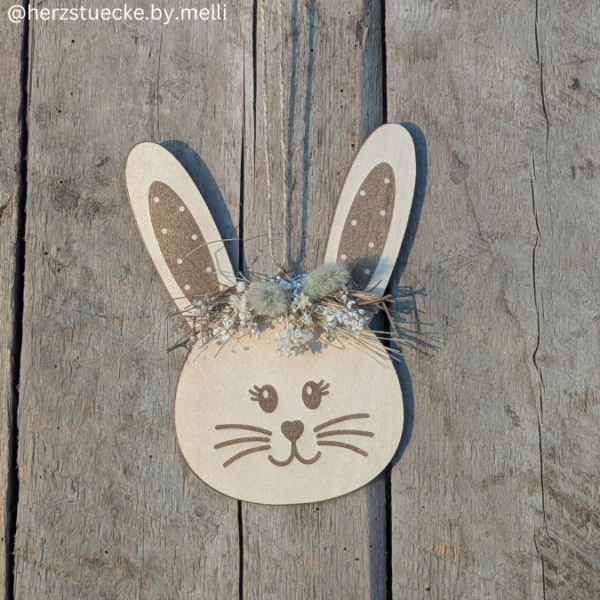 SVG Laser Datei Kranz Hasenkranz 2in1 zum binden für Trockenblumen Hasenanhänger Hasen Osterhase Anhänger Geschenkanhänger Osterdeko Lasercut – Bild 11