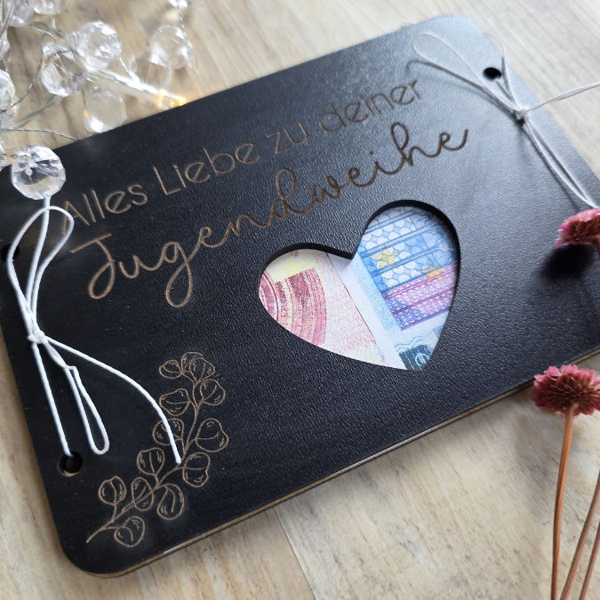 SVG Laserdatei Geldgeschenk Verpackung für Geld 8 Designs Jugendweihe Gutscheinkarten SVG-Datei Geldkarten Glückwunsch Geldverpackung – Bild 10