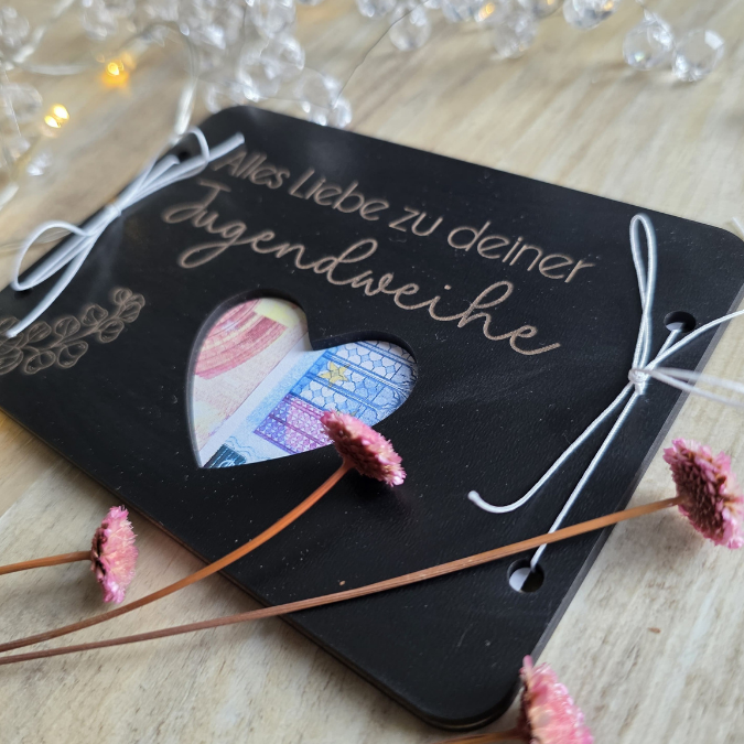 SVG Laserdatei Geldgeschenk Verpackung für Geld 8 Designs Jugendweihe Gutscheinkarten SVG-Datei Geldkarten Glückwunsch Geldverpackung – Bild 11
