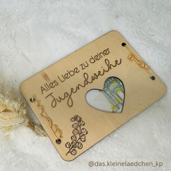 SVG Laser Datei Geldgeschenk Verpackung für Geld 3 Designs Jugendweihe Gutscheinkarten SVG-Datei Geldkarten – Bild 3