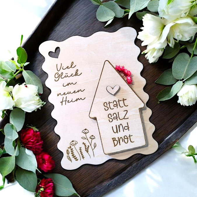 SVG Laser Datei - Karten zum Einzug Umzug erste eigene Wohnung Eigenheim Hauskauf für Blumen oder Geld Postkarten GrußkartenLaserdatei – Bild 5