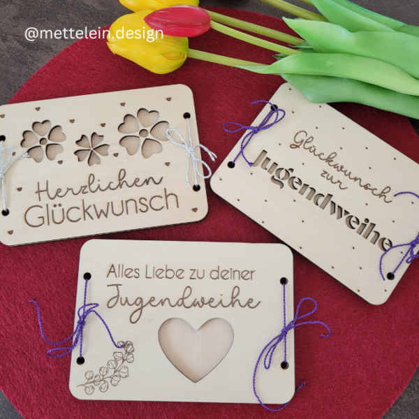 SVG Laser Datei Geldgeschenk Verpackung für Geld 3 Designs Jugendweihe Gutscheinkarten SVG-Datei Geldkarten – Bild 7