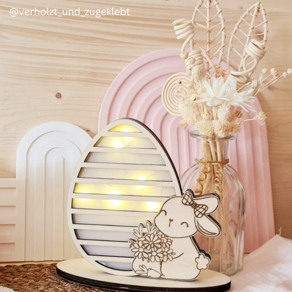 SVG Laser Datei Hase mit Ei Lichtei Lichtfigur beleuchtbar Osterdeko Lichtdatei 3mm und 4mm SVG Datei – Bild 12