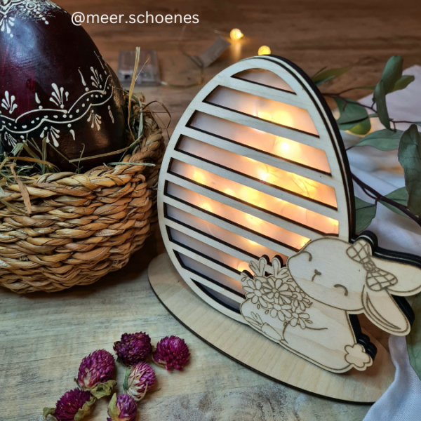 SVG Laser Datei Hase mit Ei Lichtei Lichtfigur beleuchtbar Osterdeko Lichtdatei 3mm und 4mm SVG Datei – Bild 5