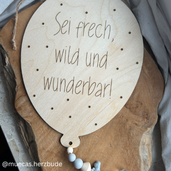 SVG Laserdatei 2er Set Luftballon Kinderzimmerdeko Türschild Sei frech wild und wunderbar & Wie schön das du geboren bist SVG-Datei – Bild 3