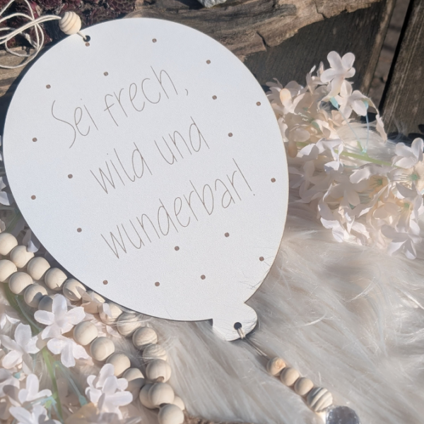 SVG Laserdatei 2er Set Luftballon Kinderzimmerdeko Türschild Sei frech wild und wunderbar & Wie schön das du geboren bist SVG-Datei – Bild 5