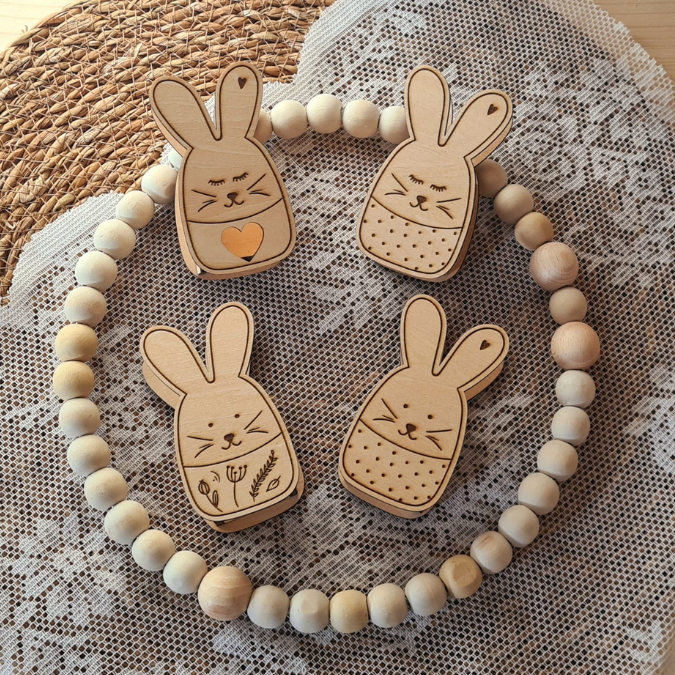 SVG Laser Datei 8 Designs Hasen Mini Hasen zum füllen mit Blumen, Geld oder Ballonlicht Designs Ostern Osterhase SVG-Datei – Bild 9