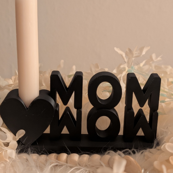 STL 3D Druck Datei Schriftzug MOM WOW mit Herz zum füllen Muttertag 3D-Druck Datei – Bild 4