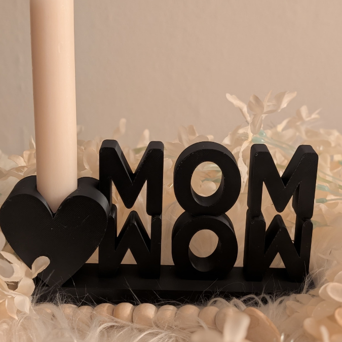 STL 3D Druck Datei Schriftzug MOM WOW mit Herz zum füllen Muttertag 3D-Druck Datei – Bild 4