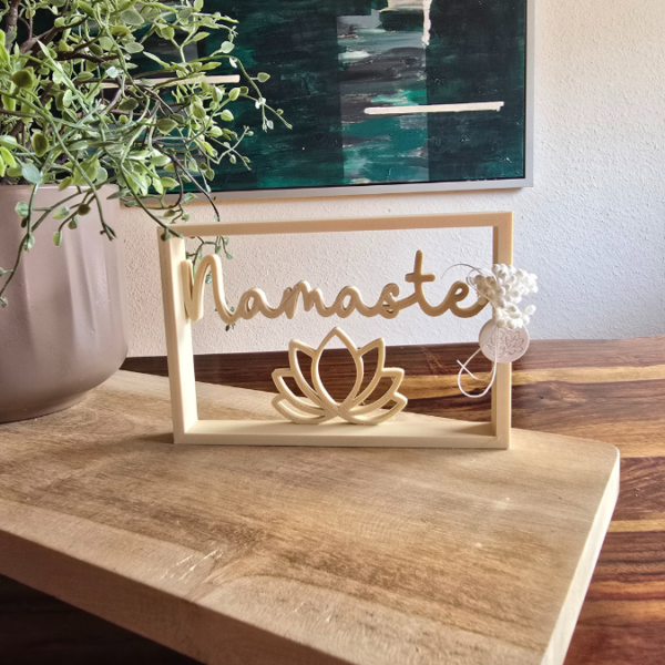 3D Druck Datei STL NAMASTE im Rahmen Aufsteller Statement 3D-Druck Datei – Bild 6