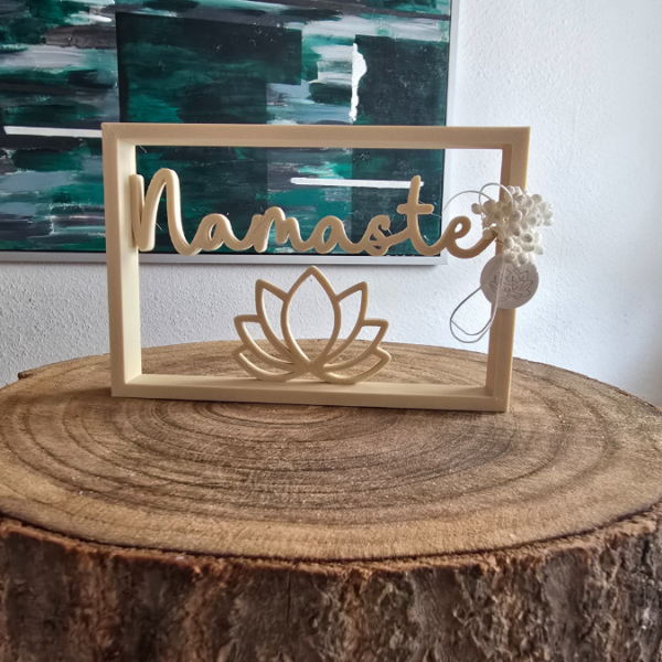3D Druck Datei STL NAMASTE im Rahmen Aufsteller Statement 3D-Druck Datei – Bild 7