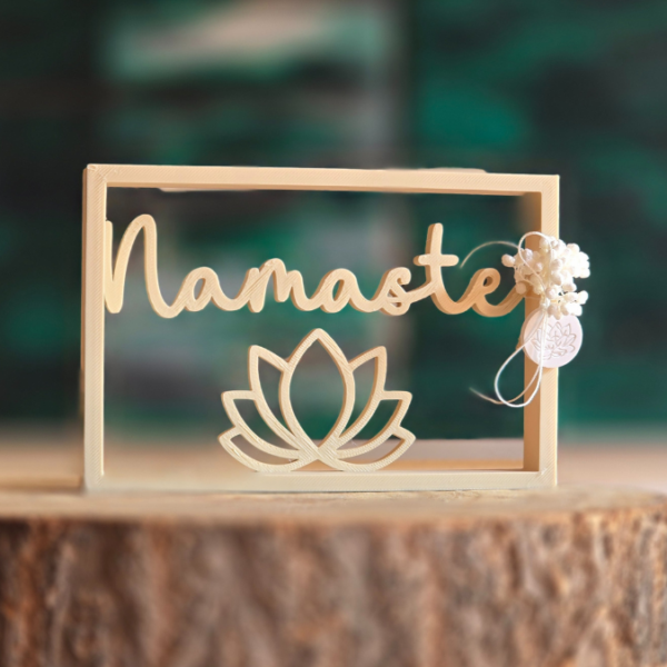 3D Druck Datei STL NAMASTE im Rahmen Aufsteller Statement 3D-Druck Datei – Bild 2