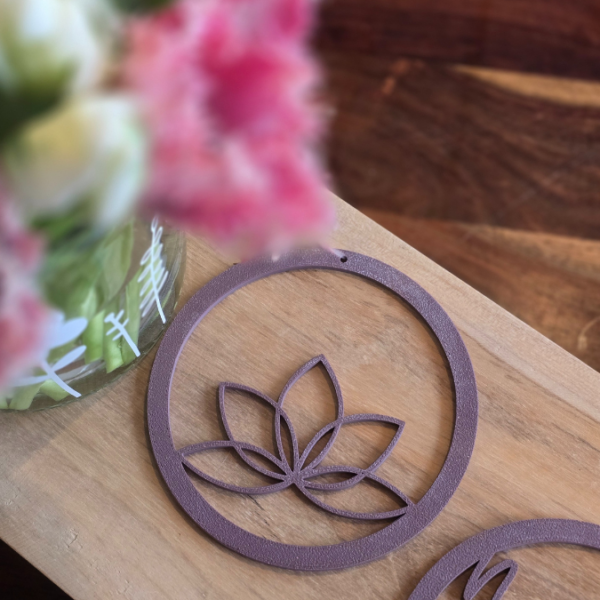 STL 3D Druck Datei Kränze 2er Namaste Lotusblüte Kranz Anhänger Deko Geschenkidee 3D-Druck Datei – Bild 2