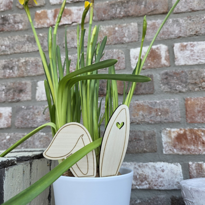 SVG Laser Datei 7 Designs Hasenohren Stecker Pflanzenstecker Caketopper Ostern Hasen Osterhase Ohren SVG-Datei – Bild 17