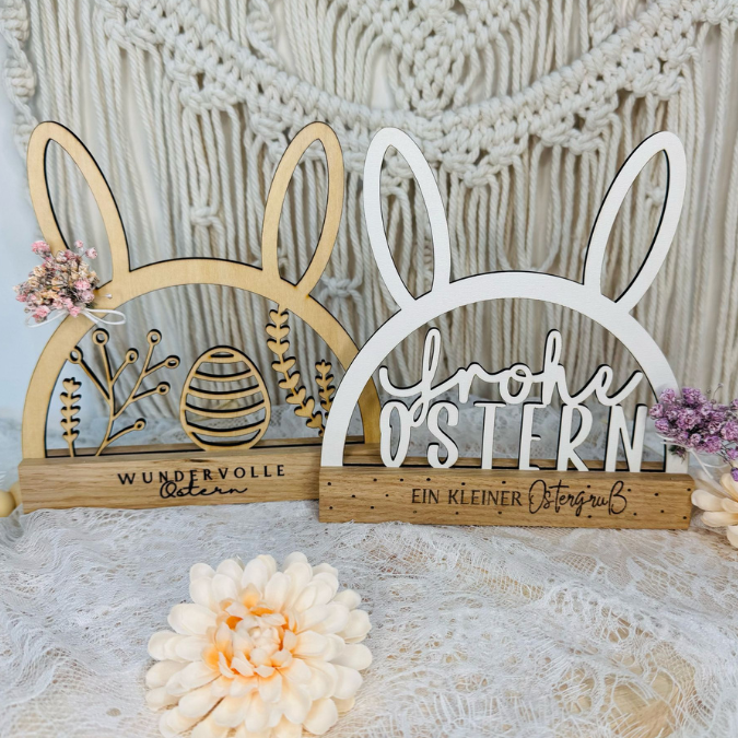 SVG Laser Datei Hasenbogen Klötzchenbogen Hasenohren Floral Osterei Osterdeko SVG Datei – Bild 33