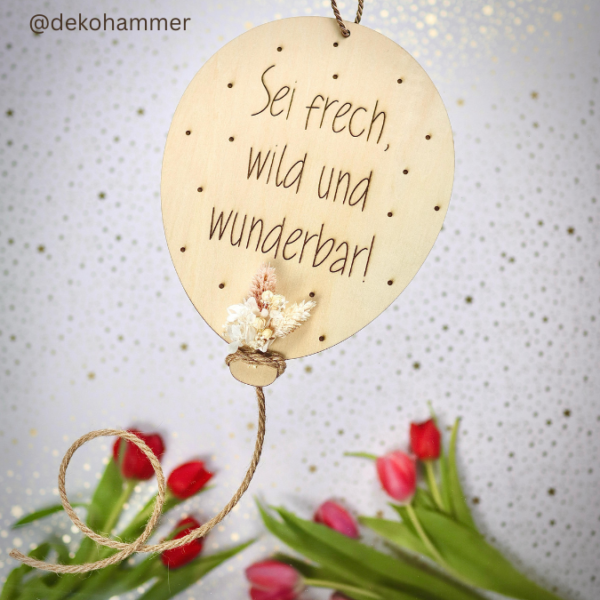SVG Laserdatei 2er Set Luftballon Kinderzimmerdeko Türschild Sei frech wild und wunderbar & Wie schön das du geboren bist SVG-Datei – Bild 9