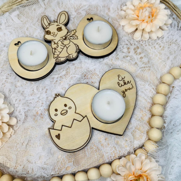 SVG Laser Datei Teelichthalter Ostern Eier XXL Verschiedene Designs Frühling Hasen Kücken Osterdeko Lasercut – Bild 6