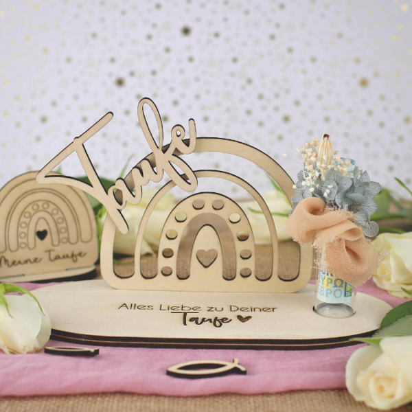 SVG Laser Datei KIRCHE Regenbogen und Papierboot für Geldgeschenke Taufe Konfirmation Kommunion Firmung 3mm und 4mm SVG Datei – Bild 3