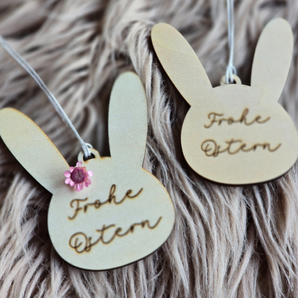 SVG Laser Datei Osteranhänger Hasenanhänger personalisierbar Hasen Osterhase Anhänger Geschenkanhänger Osterdeko Lasercut – Bild 4