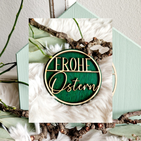 SVG Laser Datei Kranz Frohe Ostern schlicht Osterkranz zum binden für Trockenblumen Laserdatei – Bild 4